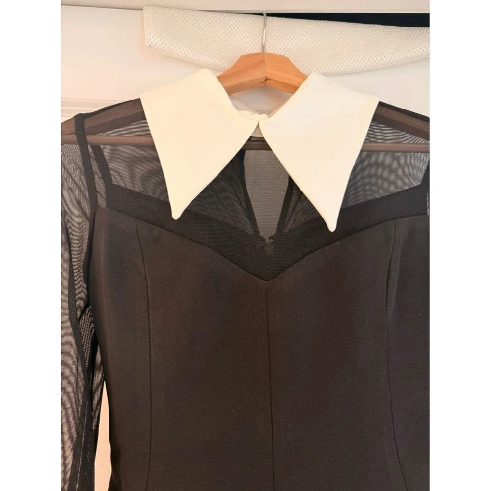New Bronx and Banco Wednesday Long-Sleeve White Collar Mini dress, wedding guest - Picture 6 of 16
